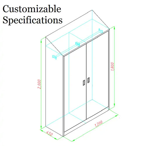 Stainless steel hospital wardrobe
