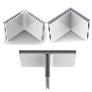 One Piece Aluminum Profile Cleanroom Corner Systems For Pharmaceutical