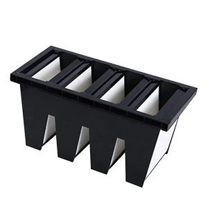 Plastic Frame 900m3/H Cleanroom Air Filter / 2 Interval V Bank Air Filter