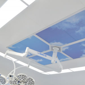Laminar flow air supply ceiling for operating rooms