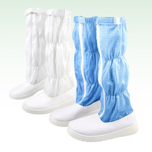 Antistatic ESD Cleanroom Boots - PU/PVC Sole & Grid Fabric for Industrial, Lab & Workshop Workers